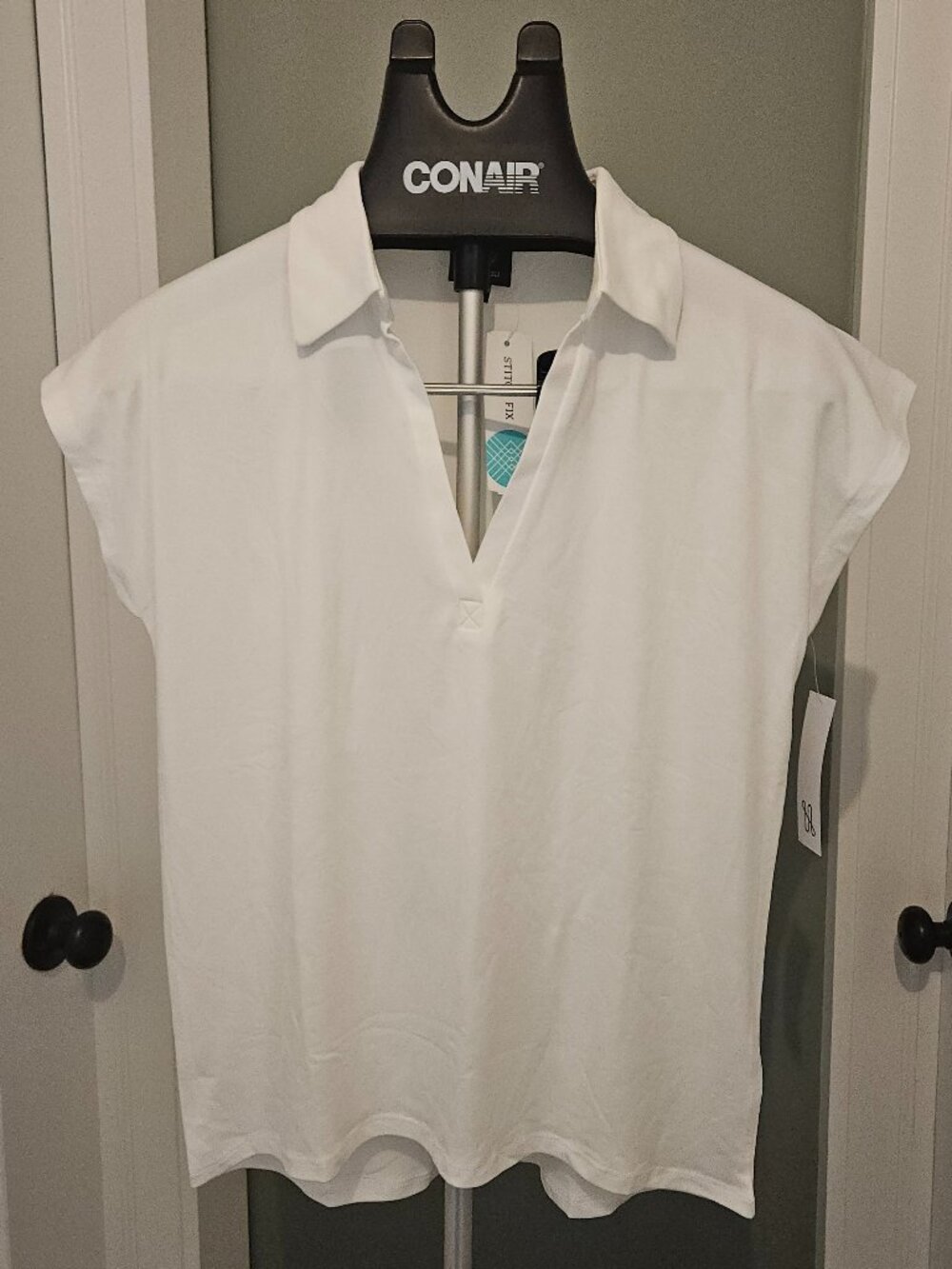 Bobeau Nuanya V Neck Polo Knit Top | XS